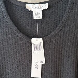 Workshop Black Waffle Knit Top